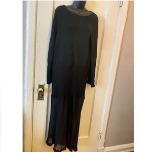 Vintage 1992 comme des garçons tricot black knit midi dress